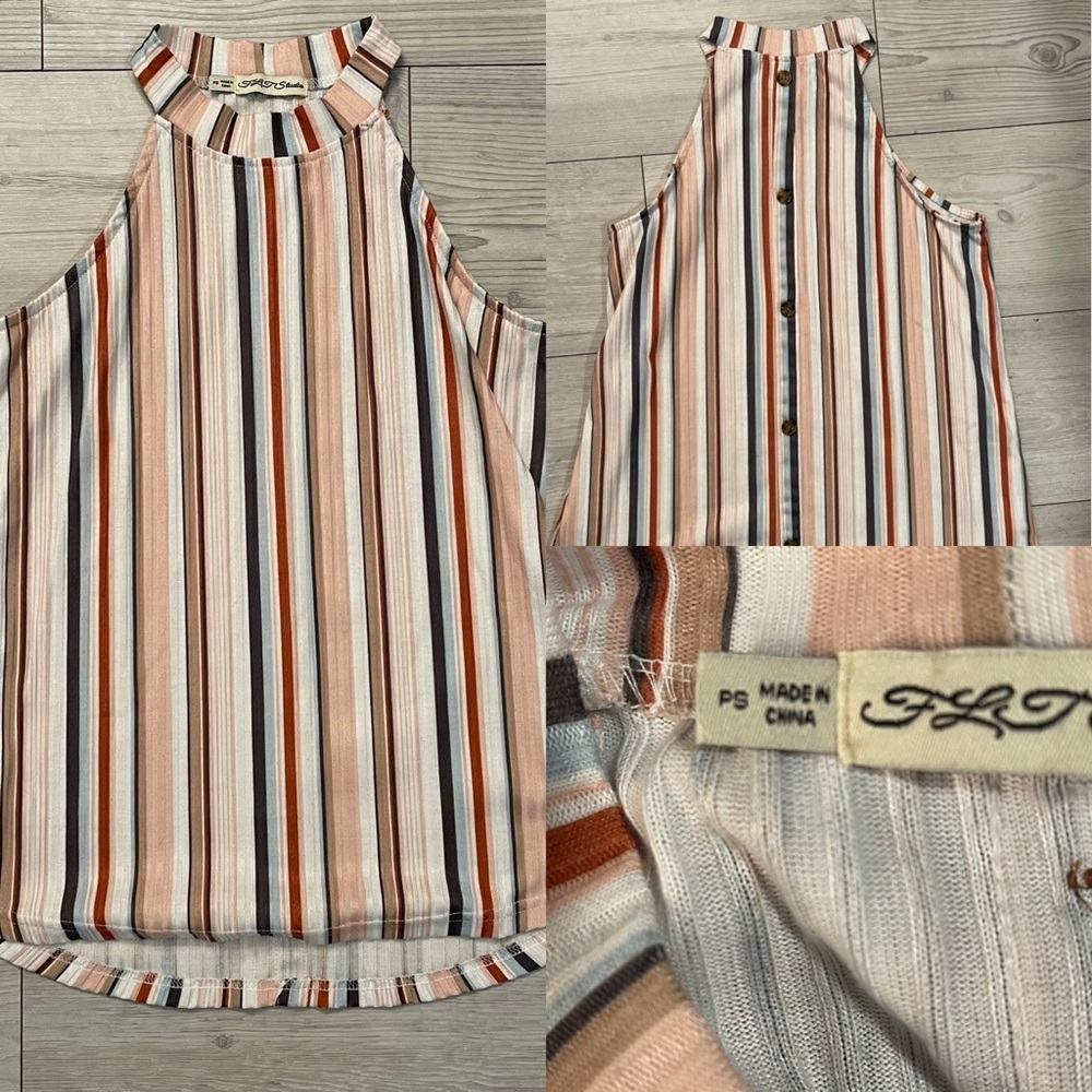 Halter Neck Striped Top